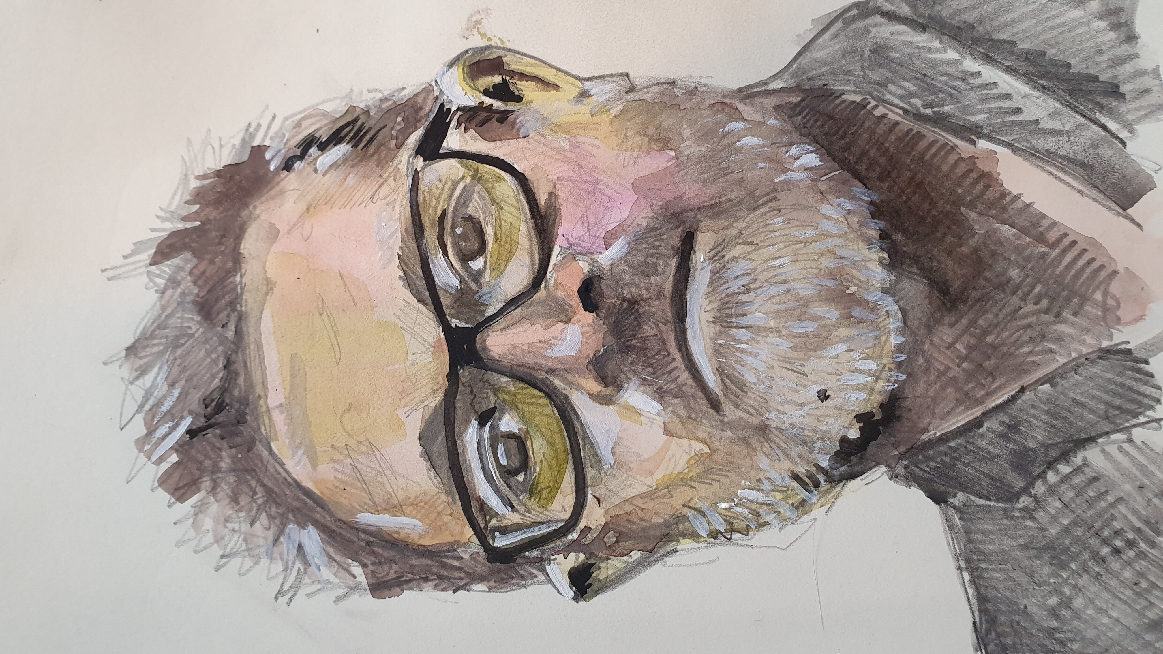 Guy Garvey, Pencil, Watercolour and Ink, 2021
