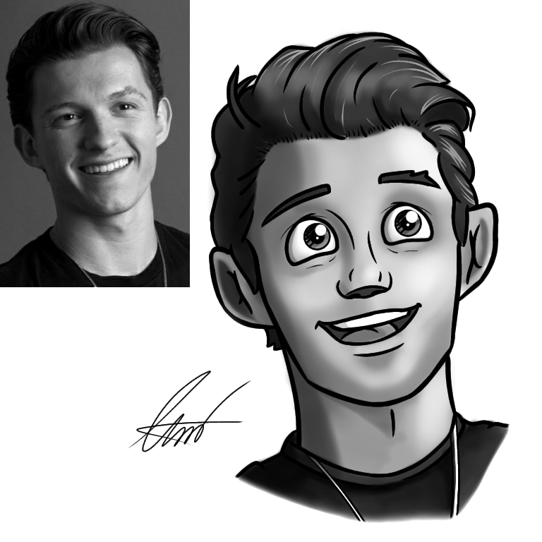 Real portrait transition to cartoon
