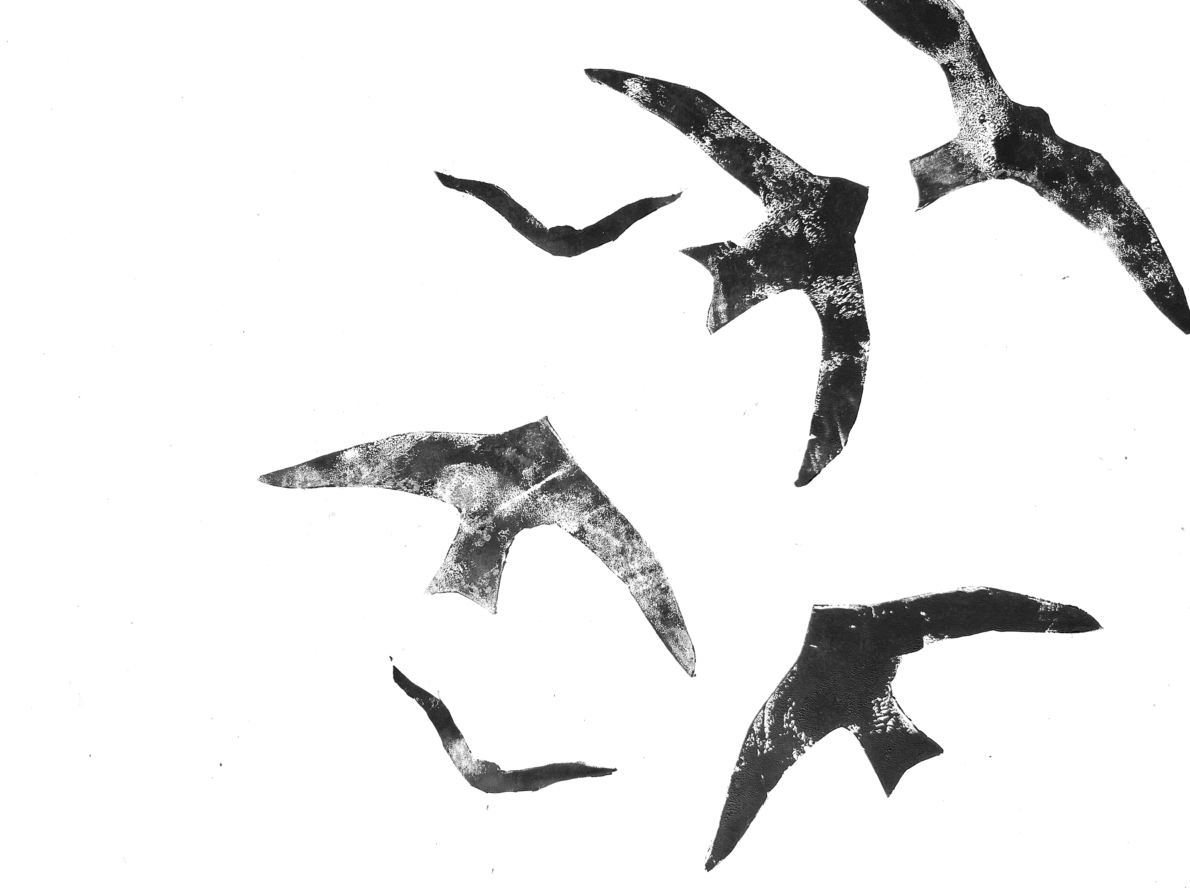 Birds (2022) Lino print