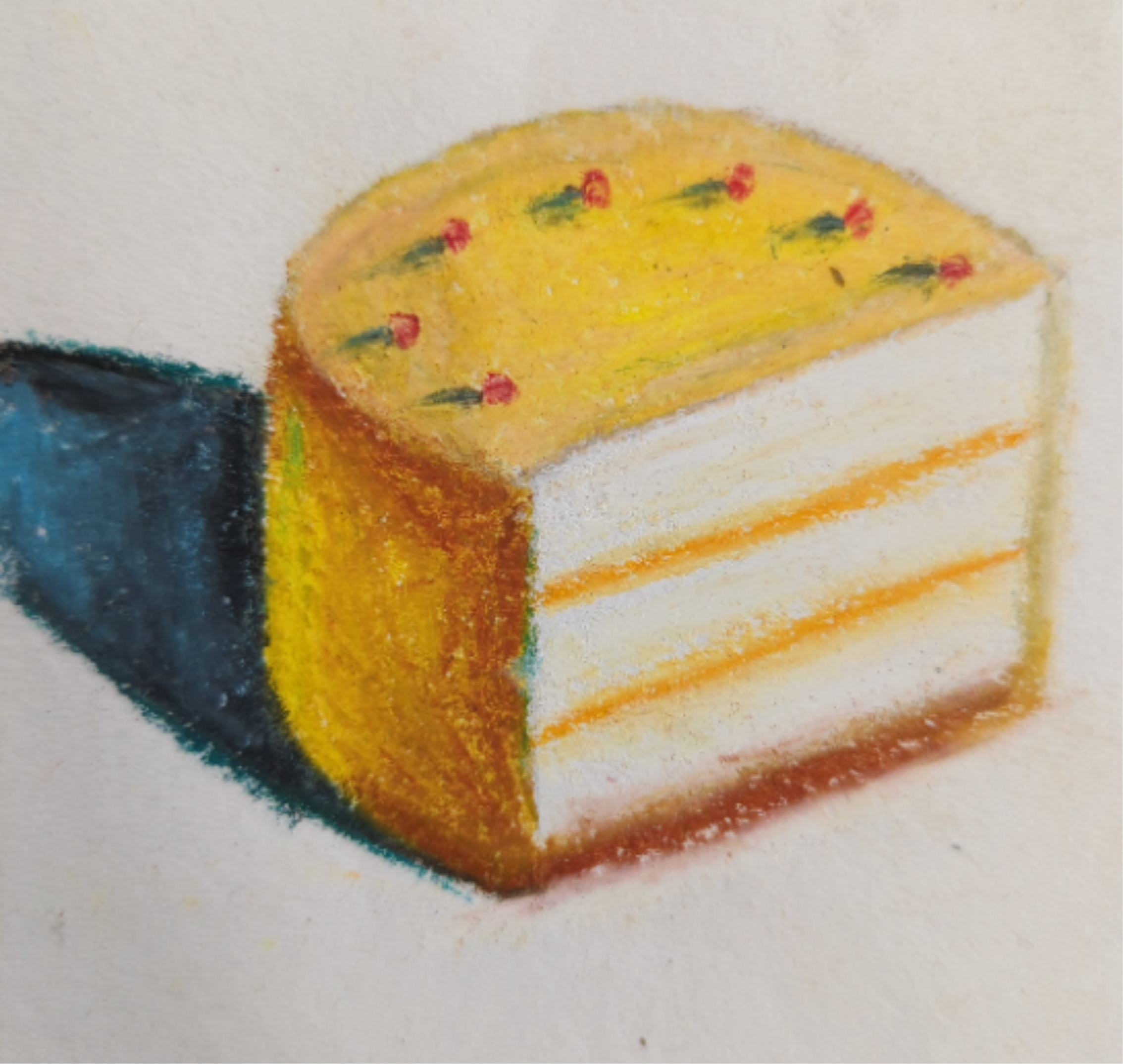 Cake / Media - oil pastel and pencil