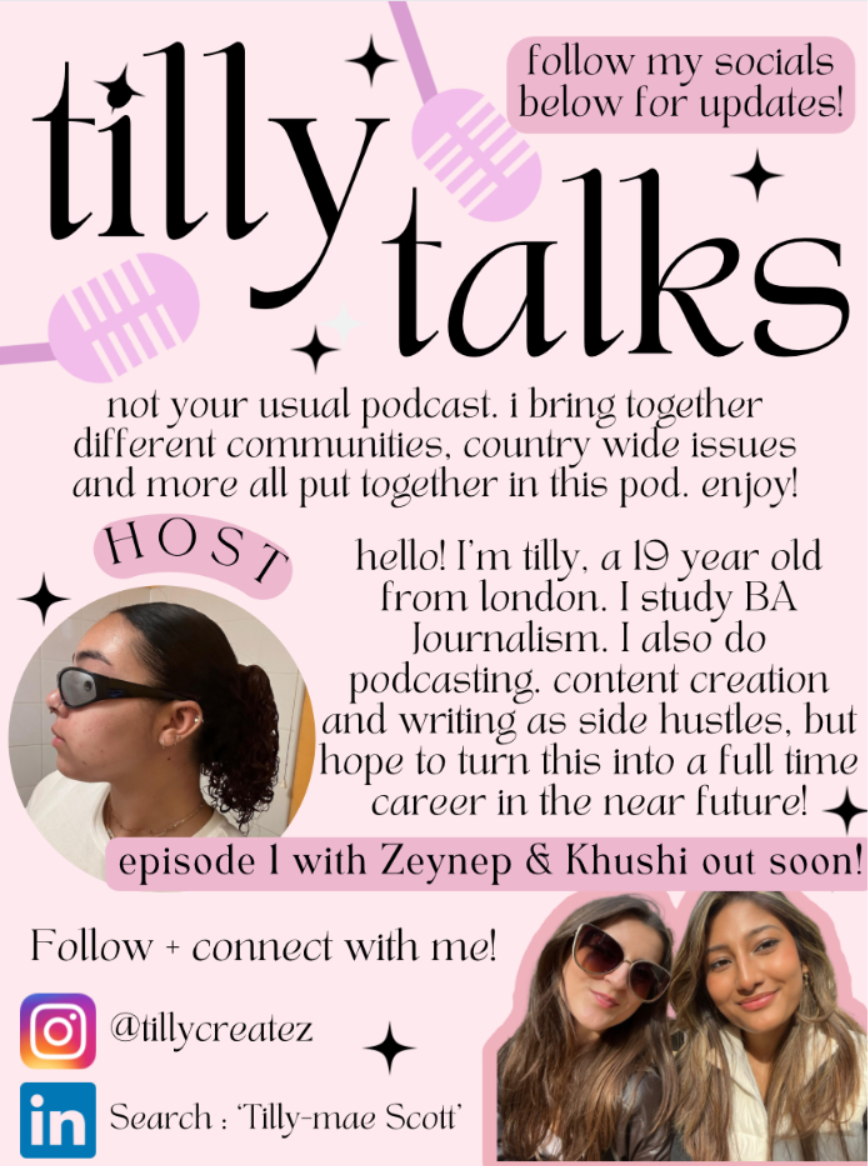 My own podcast, ‘Tilly Talks’ will be out over the next month or so. In my LINKTREE bio is a submission form to add a question/ask for advice/collaboration.