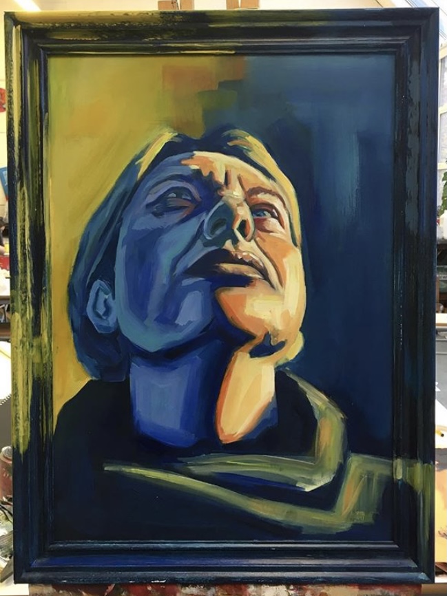 portrait of my mum, oil paint