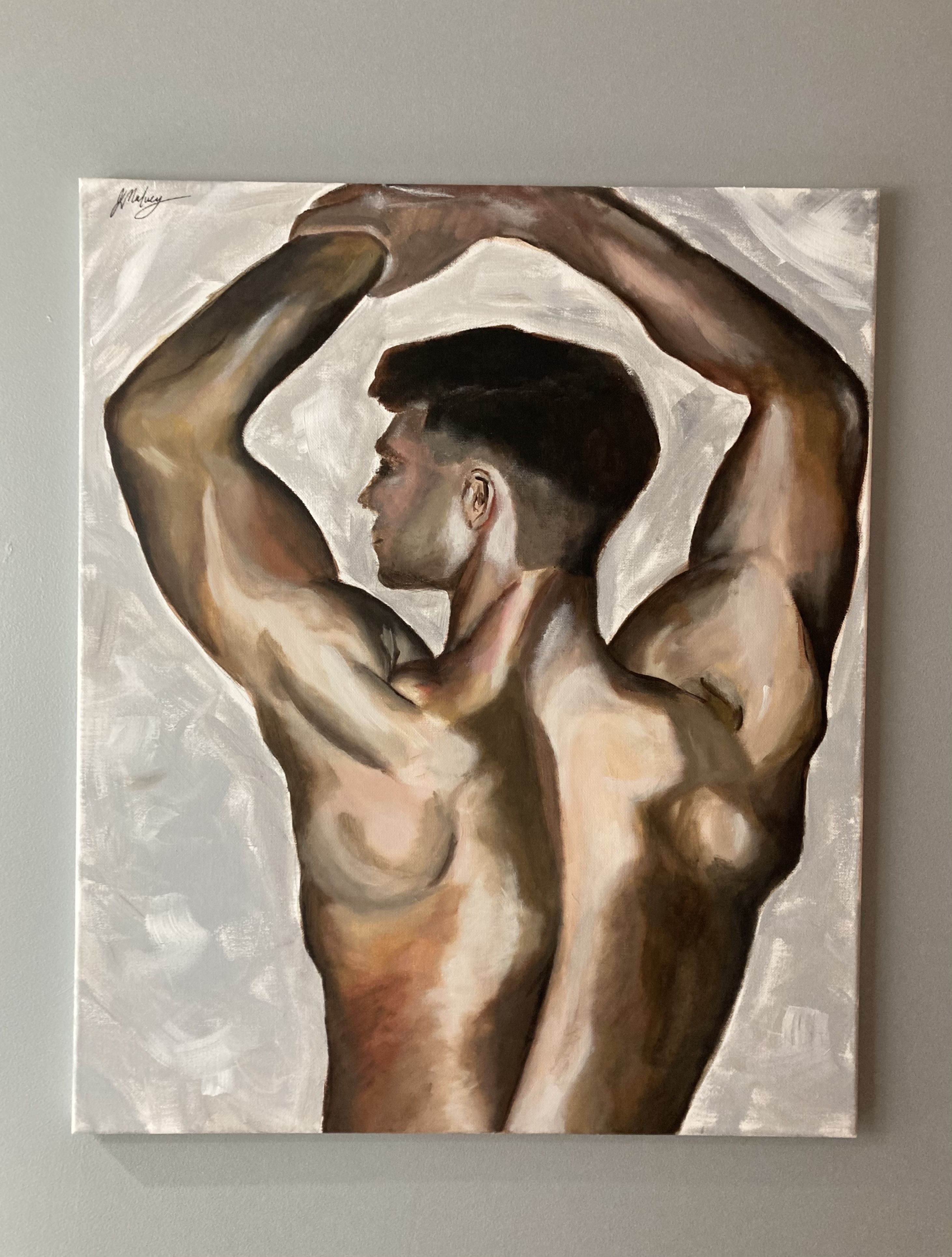 Acrylic canvas studying the human form
