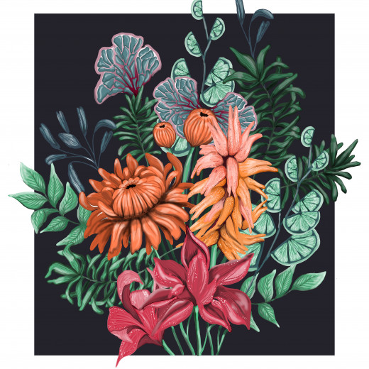 Digital botanical painting