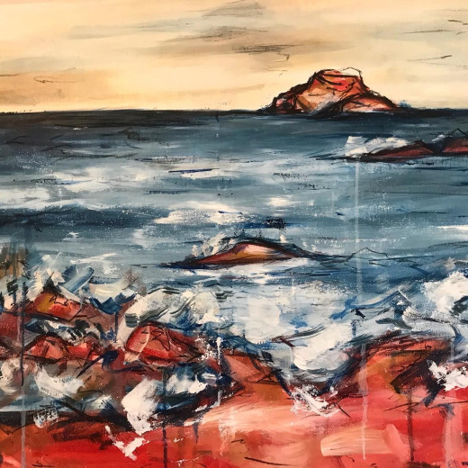 "Bass Rock" 100m x 130m Oil paint and Charcoal on canvas