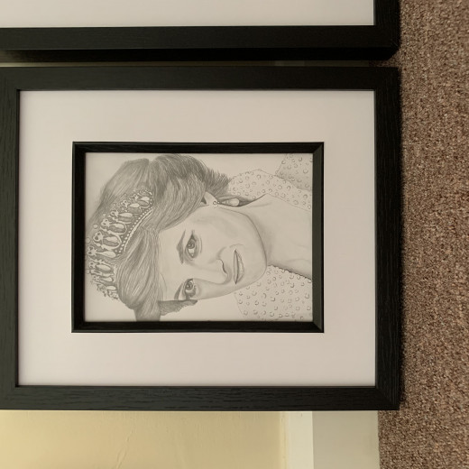 Pencil drawing of Princess Diana