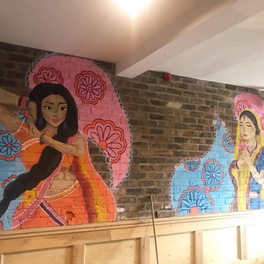 Second wall art piece for Ayushi street food in Nottingham