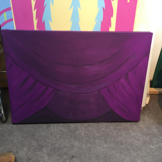 The curtain piece for my toy theatre display