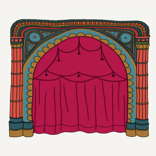 An illustration of The Grand Theatre in Leeds