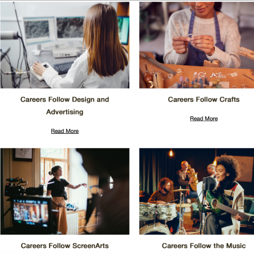 Career Expert Pages on Creative Portal