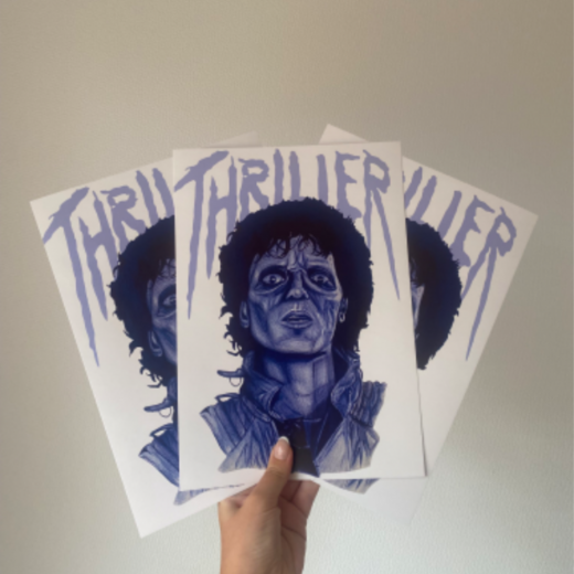 ‘Thriller’ MJ print of my biro portrait